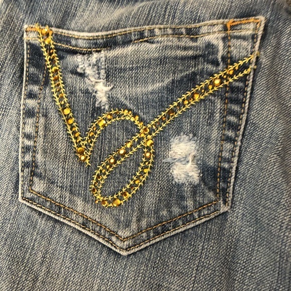 💰bebe lowrise bootcut Carmen Distressed Jean 27 - Picture 9 of 13